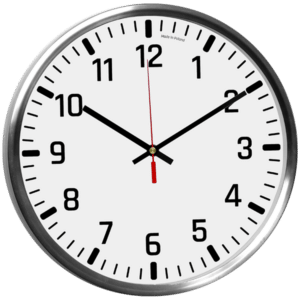 Medium-sized Silver Metal-cased Clock 6413AT