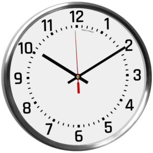 Medium-sized white Metal-cased Clock 6411AT