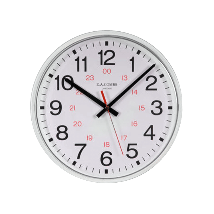 Medium-sized Metal-cased 24hr Dial Wall Clock 6411.24