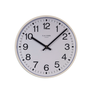 Medium-sized White Metal-cased Wall Clock 6411
