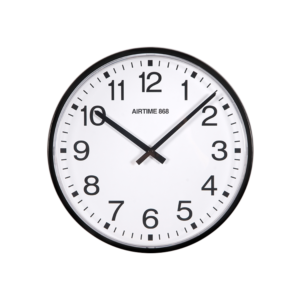 Medium-sized Black Metal-cased Wall Clock 6412